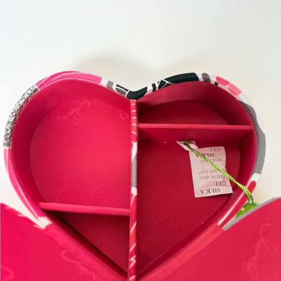 NWT Vera Bradley Pink and Gray Floral Heart Shaped Jewelry Box - Picture 7 of 9
